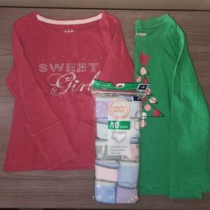 2 Kids Long Sleeve Shirt - Red and Green